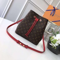 louis vuitton Monogram canvas NéoNoé MM bucket bag RED