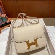 Hermes Constance 18 in original Epsom Leather craie with gold Hardware