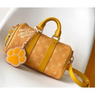 LOUIS VUITTON Monogram Heritage coated canvas Keepall Bandoulière 25 M13166 yellow 2025