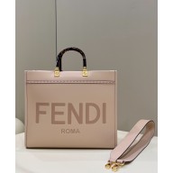 Fendi Sunshine Medium PALE PINK leather shopper 2022