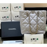 Chanel GRAY Lambskin CHANEL 19 Shopping Bag AS3519 2022(ORIGINAL QUALITY)