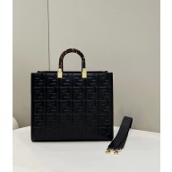 Fendi Sunshine Medium BLACK leather shopper 8597 2022