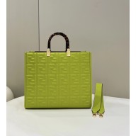 Fendi Sunshine Medium GREEN leather shopper 8597 2022