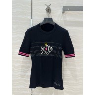 CHANEL BLACK COTTON Tee-Shirt P78698 2025