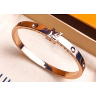 Louis Vuitton Empreinte Bangle Bracelet Pink Gold