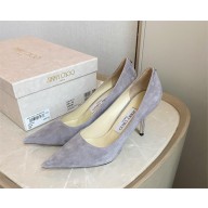 Jimmy Choo Heel 8.5cm Love Pointy Toe Pumps suede GRAY