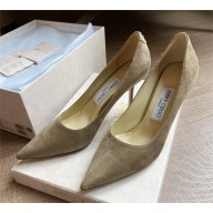 Jimmy Choo Heel 8.5cm Love Pointy Toe Pumps suede camel