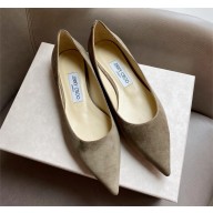 Jimmy Choo Heel 1cm Love Pointy Toe flats suede gray