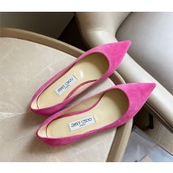 Jimmy Choo Heel 1cm Love Pointy Toe flats suede pink