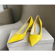 Jimmy Choo Heel 6.5cm Love Pointy Toe Pumps suede yellow