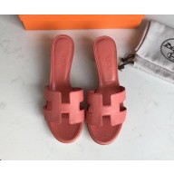 Hermes Heel 5cm Oasis Slipper Sandals in epsom Leather lobster pink