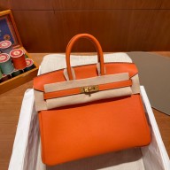 Hermes Birkin 25cm Bag orange in Original Togo Leather