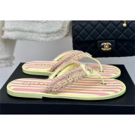 Chanel Crochet & Lambskin Thongs G45596 orange/yellow 2024