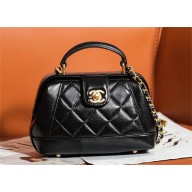 chanel Shiny Lambskin Mini Bag with Top Handle AS4958 black 2024