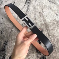 Fendi FF Buckle Belt in Calfskin 30mm Width Black 2018
