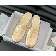 Chanel  Women's calfskin mules with CClogo gold  2025