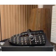 ALAÏA  Hollow leather ballet flats black 2025
