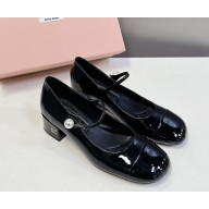 Miu Miu Patent Leather Mary Jane Shoes black 1212-2024