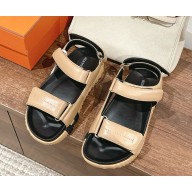 Hermes Junior sandal in beige calfskin 2024