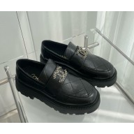 Chanel Calfskin Platform loafers Black 1212-2024