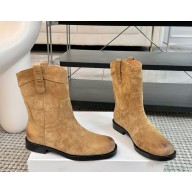 Celine Mid High Boots In Suede calfskin beige 1121-2024