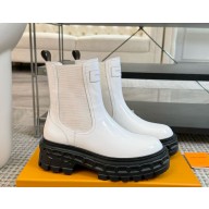 Louis Vuitton LV Record Chelsea Boot in white Glazed calf leather 2024
