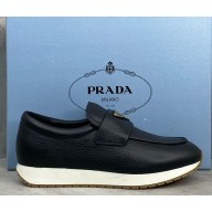 Prada women/men triangle-logo leather loafers black 1121-2024