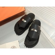 hermes Empire sandal in calfskin black