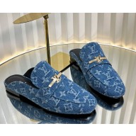 Louis Vuitton flat mules blue denim 2025