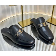 Louis Vuitton Upper Case Flat Open Back Loafer black calfskin 2025