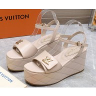 Louis Vuitton Shake Flatform Sandal cream leather heel 9cm 2025