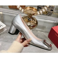 Roger Vivier Pumps with Lacquered buckle in leather silver 2025