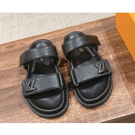 Louis Vuitton  Flat Calf leather slipper black  2024