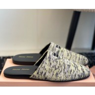 MIU MIU Wool slippers 5S368E Pistachio Green 2025