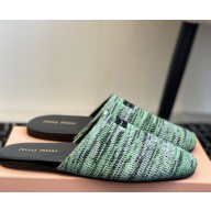 MIU MIU Wool slippers 5S368E Green 2025