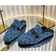 Louis Vuitton flat mules blue denim 03 2025