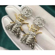 Gucci Crystal Earrings With Bee