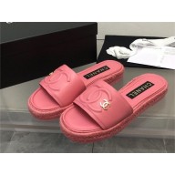 Chanel CC LOGO CALFSKIN MULES G39778 pink 2023