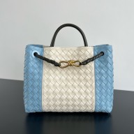 Bottega Veneta Medium Andiamo Top Handle Bag 796592 white/blue 2024