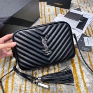 SAINT LAURENT MONOGRAM LOU CAMERA BAG 520534 black/silver (ORIGINAL QUALITY)