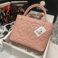Chanel VINTAGE CC shopping tote bag in calf leather AS3036 PINK 2023