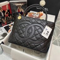 Chanel VINTAGE CC shopping tote bag in calf leather AS3036 BLACK 2023
