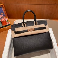 Hermes Birkin 25cm Bag black in Original epsom Leather 