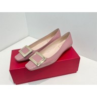 Roger Vivier Belle Vivier Metal Buckle Ballerinas in Patent Leather rose 2023