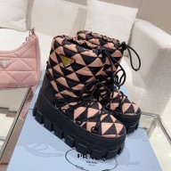 Prada Nylon gabardine après-ski boots apricot 2023