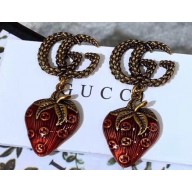 Gucci Double G Strawberry Earrings Red 2019