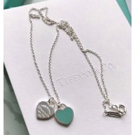 Tiffany Double Heart Necklace Blue 2018 