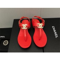 Chanel CC Thong Sandals RED 2023