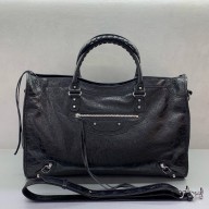 BALENCIAGA Le City Bag Large in Black calfskin with silver hardware 2025
