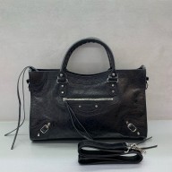 BALENCIAGA Le City Bag Medium in Black calfskin with silver hardware 2025